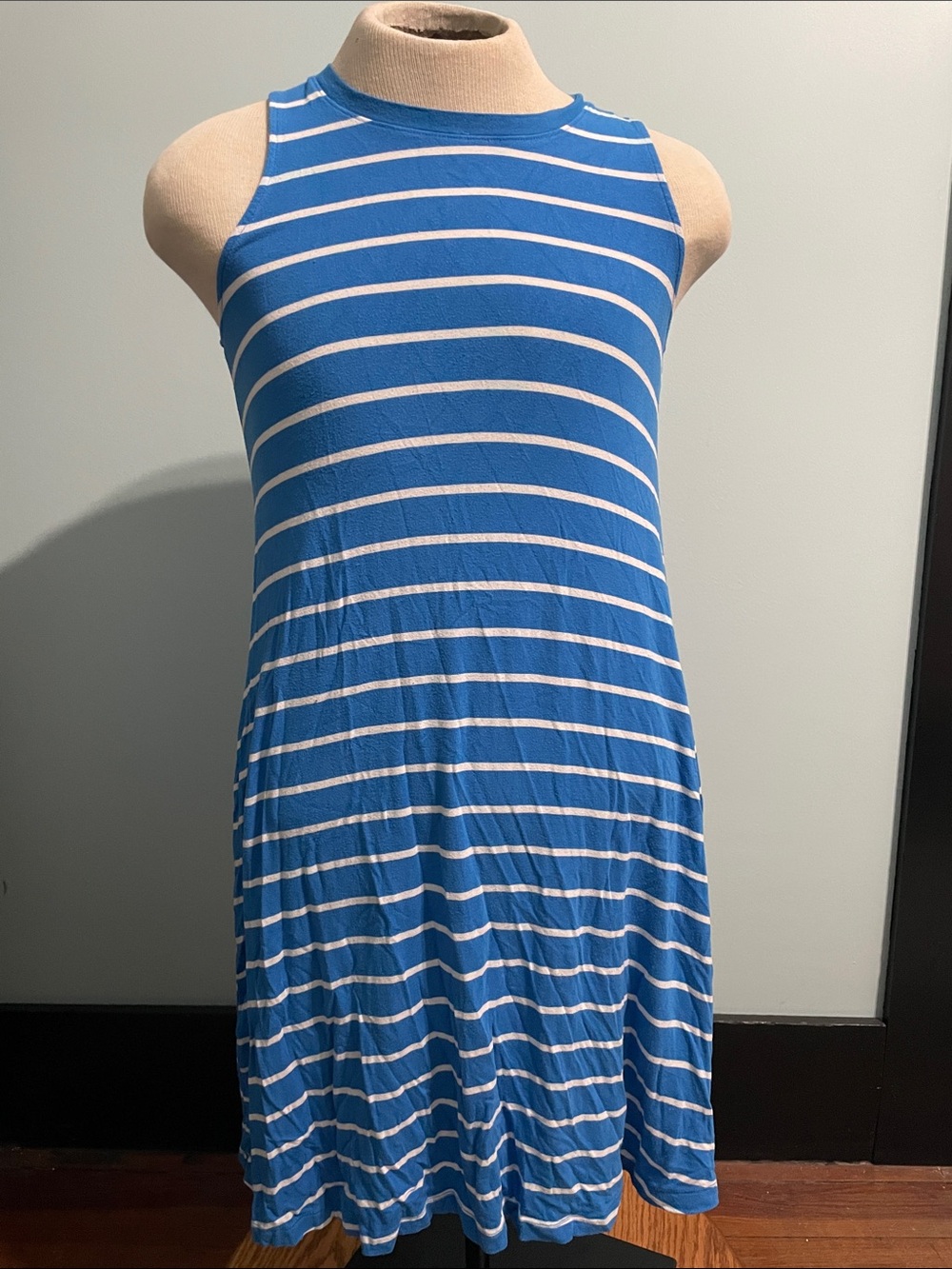 Time and Tru Small Dress with Pockets​ Blue and White Stripe Casual Sleeveless
